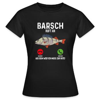 Barsch Angeln - Frauen T-Shirt - Schwarz - Vorne - AI Model Female 172 dark (172cm)