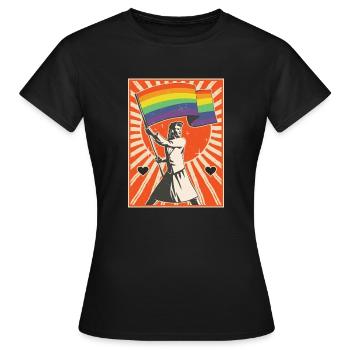 Gay Trans Queer Pride Rainbow Flag Equality LGBT - T-shirt Femme - noir - Devant - AI Model Female 172 dark (172cm)