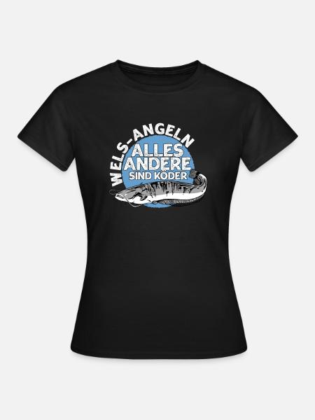 Wels Angeln - Frauen T-Shirt - Schwarz