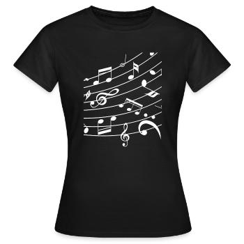 sheet music - Women's T-Shirt - black - Front - AI Model Female 172 dark (172cm)
