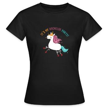 My Bachelor Party Funny Unicorn - T-shirt Femme - noir - Devant - AI Model Female 172 dark (172cm)
