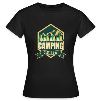 Camping Queen - Frauen T-Shirt - Schwarz - Vorne - AI Model Female 172 dark (172cm)