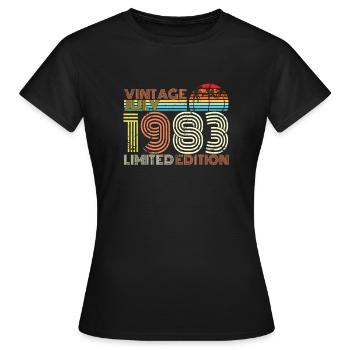 Juillet 1983 Anniversaire - T-shirt Femme - noir - Devant - AI Model Female 172 dark (172cm)