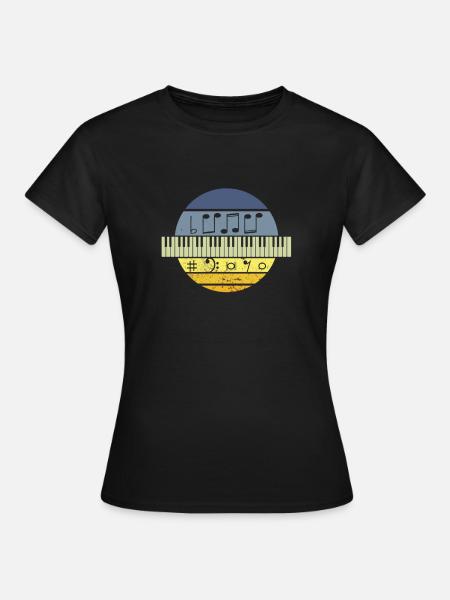 Piano - Frauen T-Shirt - Schwarz