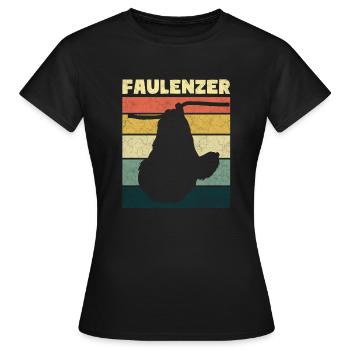 Faulenzer Faultier Spruch - Frauen T-Shirt - Schwarz - Vorne - AI Model Female 172 dark (172cm)