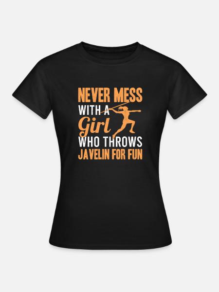 Girl Throwing Javelin Women Track And Field - T-shirt Femme - noir