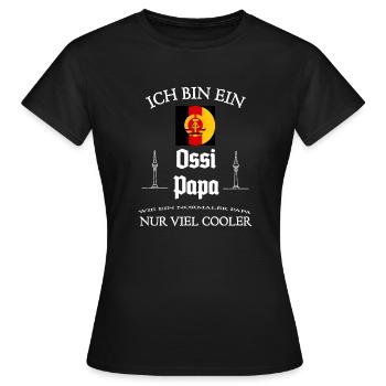 DDR Sachsen Ossi Ostberlin Moped outfit Spruch - Frauen T-Shirt - Schwarz - Vorne - AI Model Female 172 dark (172cm)