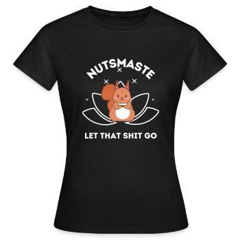 Les écureuils et le Bouddha sont aptes à la namaste - T-shirt Femme - noir - Devant - AI Model Female 172 dark (172cm)