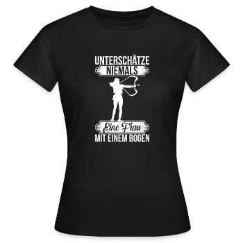 Bogenschießen Bogenschiessen Bogensport - Frauen T-Shirt - Schwarz - Vorne - AI Model Female 172 dark (172cm)