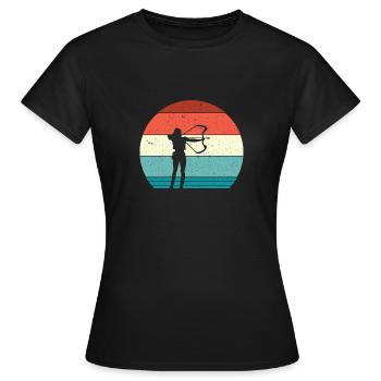 Bogenschießen Bogenschiessen Bogensport - Frauen T-Shirt - Schwarz - Vorne - AI Model Female 172 dark (172cm)