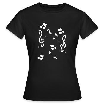 Musique Notes musicales - T-shirt Femme - noir - Devant - AI Model Female 172 dark (172cm)