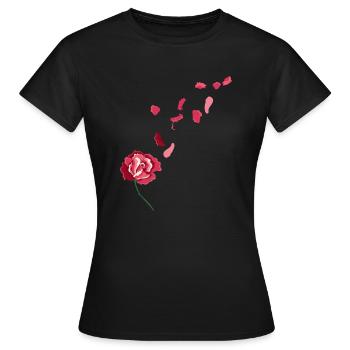Rose rouge - T-shirt Femme - noir - Devant - AI Model Female 172 dark (172cm)