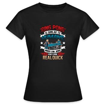 Ping Pong ping-pong - T-shirt Femme - noir - Devant - AI Model Female 172 dark (172cm)