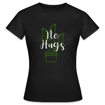 No Hugs Distance Cactus - T-shirt Femme - noir - Devant - AI Model Female 172 dark (172cm)