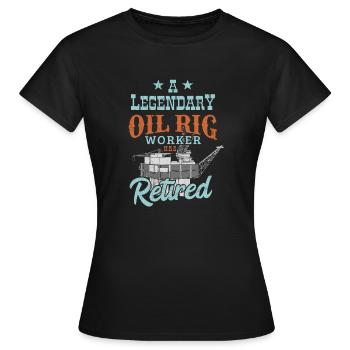 Travailleur retraité des plates-formes pétrolières - T-shirt Femme - noir - Devant - AI Model Female 172 dark (172cm)