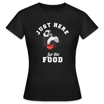 Panda Reis Essen Liebhaber Just Here For The Food - Frauen T-Shirt - Schwarz - Vorne - AI Model Female 172 dark (172cm)