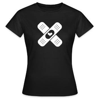 Cœur de pansement - T-shirt Femme - noir - Devant - AI Model Female 172 dark (172cm)