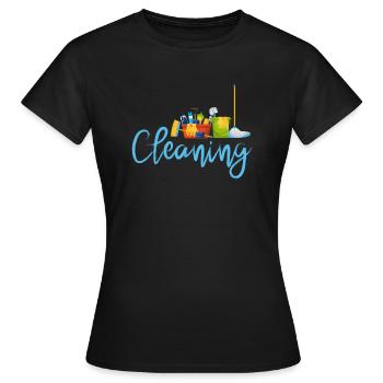 Drôle de femme de ménage nettoyeuse ménage ménage ménage ménage - T-shirt Femme - noir - Devant - AI Model Female 172 dark (172cm)