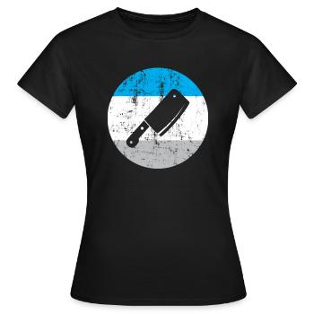 Vintage Köche Kochutensilien Grafik Gag Geschenk - Frauen T-Shirt - Schwarz - Vorne - AI Model Female 172 dark (172cm)
