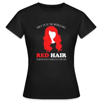 Tête rouge Cheveux drôles - T-shirt Femme - noir - Devant - AI Model Female 172 dark (172cm)