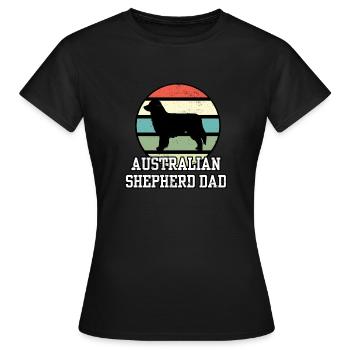Australian Shepherd Dad I Retro Australian - T-shirt Femme - noir - Devant - AI Model Female 172 dark (172cm)