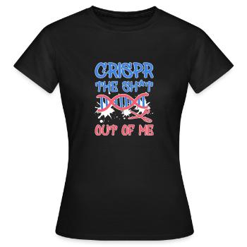 Funny Crispr Science Pun Joke Graffiti Gene Gift - Women's T-Shirt - black - Front - AI Model Female 172 dark (172cm)