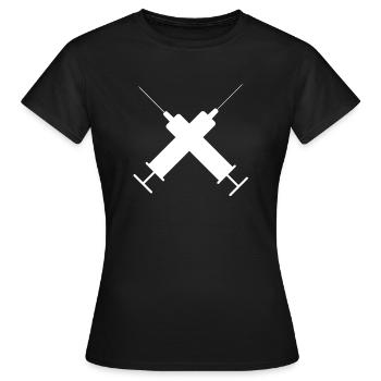 Spritze - Frauen T-Shirt - Schwarz - Vorne - AI Model Female 172 dark (172cm)