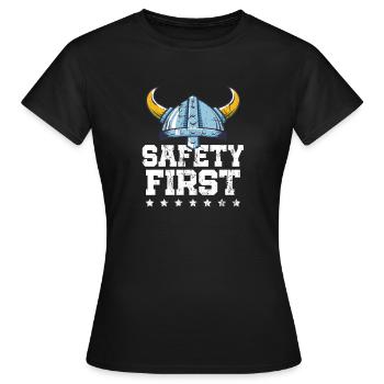 Safety Helmet Safety First Protective Viking gift - Women's T-Shirt - black - Front - AI Model Female 172 dark (172cm)