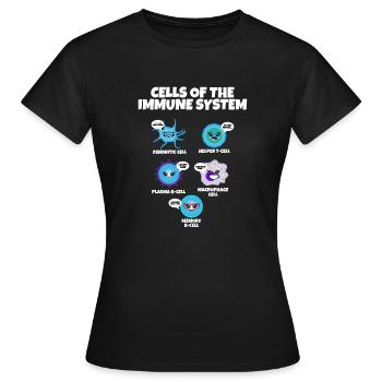 Immune System Cells Biology Cell Science - Frauen T-Shirt - Schwarz - Vorne - AI Model Female 172 dark (172cm)