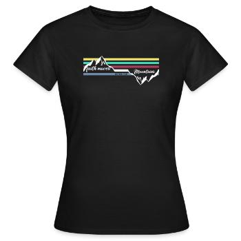 Faith Can Move Mountains - Christliche Geschenke - Frauen T-Shirt - Schwarz - Vorne - AI Model Female 172 dark (172cm)