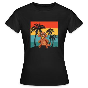 Triceratops - Frauen T-Shirt - Schwarz - Vorne - AI Model Female 172 dark (172cm)