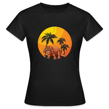 Triceratops - Frauen T-Shirt - Schwarz - Vorne - AI Model Female 172 dark (172cm)