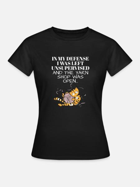 Laissé sans surveillance et Yarn Shop Open Tricot - T-shirt Femme - noir