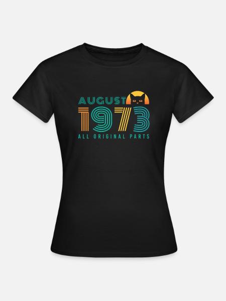 vintage im August 1973 Geschenkidee - Frauen T-Shirt - Schwarz