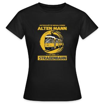 Strassenbahn KT4D Tram Straßenbahn Geschenk - Frauen T-Shirt - Schwarz - Vorne - AI Model Female 172 dark (172cm)