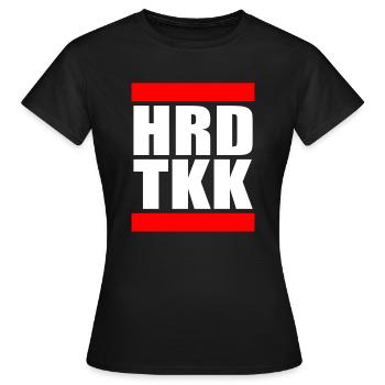 Hard Tekk HRD TKK red stripes rouges - T-shirt Femme - noir - Devant - AI Model Female 172 dark (172cm)