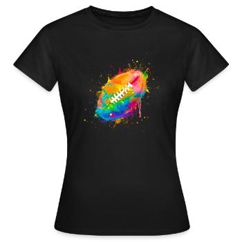 Sport Football Football Watercolor Football Sunday - T-shirt Femme - noir - Devant - AI Model Female 172 dark (172cm)