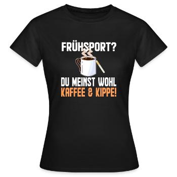 Kaffe und Kippe - Frauen T-Shirt - Schwarz - Vorne - AI Model Female 172 dark (172cm)