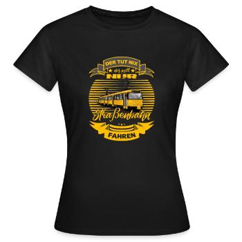 Straßenbahn Strassenbahn Tram Straßenbahnfahrer - Frauen T-Shirt - Schwarz - Vorne - AI Model Female 172 dark (172cm)