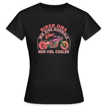 Bikerin Motorrad Motorradfahrerin Biker Oma - Frauen T-Shirt - Schwarz - Vorne - AI Model Female 172 dark (172cm)