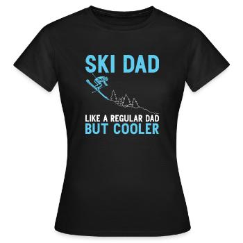 Ski Dad skieur fête des pères cadeau de ski papa - T-shirt Femme - noir - Devant - AI Model Female 172 dark (172cm)