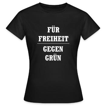 Freiheit Gegen Grün Sozialismus Bundestagswahl 21 - Frauen T-Shirt - Schwarz - Vorne - AI Model Female 172 dark (172cm)