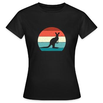 Kangourou Marsupial Kangourou Mammifères - T-shirt Femme - noir - Devant - AI Model Female 172 dark (172cm)