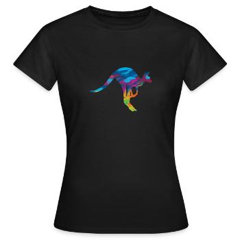 Kangourou Marsupial Kangourou Mammifères - T-shirt Femme - noir - Devant - AI Model Female 172 dark (172cm)
