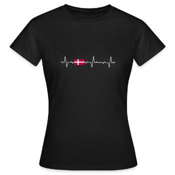 Denmark Danish flag Danish Copenhagen - Women's T-Shirt - black - Front - AI Model Female 172 dark (172cm)