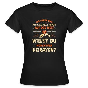Heiratsantrag Stiefvater - Frauen T-Shirt - Schwarz - Vorne - AI Model Female 172 dark (172cm)