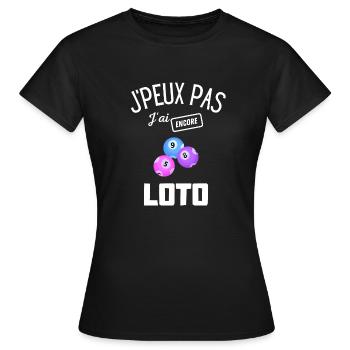 J'peux pas j'ai encore loto cadeau humour - T-shirt Femme - noir - Devant - AI Model Female 172 dark (172cm)
