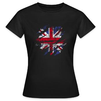 Großbritannien - Frauen T-Shirt - Schwarz - Vorne - AI Model Female 172 dark (172cm)