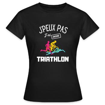 J'peux pas j'ai encore triathlon - T-shirt Femme - noir - Devant - AI Model Female 172 dark (172cm)