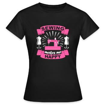 Nähen Geschenk Häkeln Näherin Mama - Frauen T-Shirt - Schwarz - Vorne - AI Model Female 172 dark (172cm)